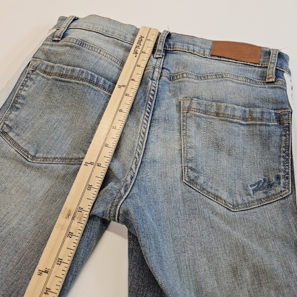 Karl Lagerfeld Paris Contrast Logo Taping Blue Blue Skinny Stretchy Jeans Size 2 - Picture 3 of 8